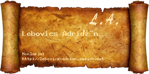 Lebovics Adrián névjegykártya